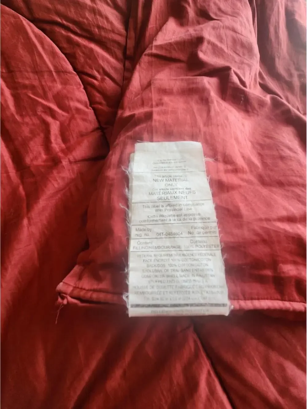 Wamsutta Comforter Cotton Polyester Red Queen Full Bedding Blanket 80x90